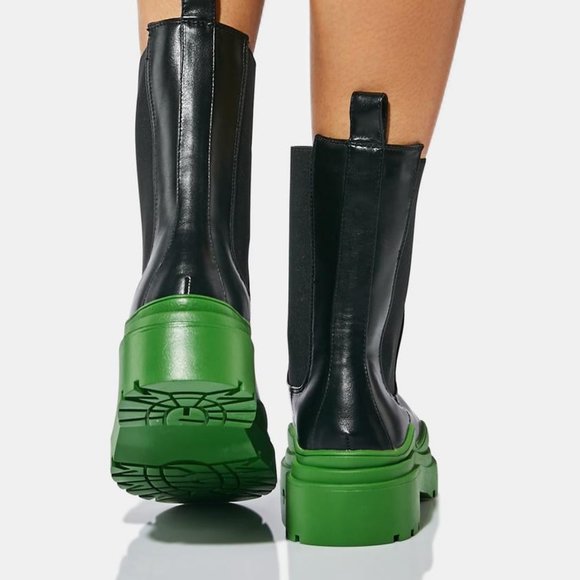 AZALEA WANG GREEN THE  GHOST  WAVY  ANKLE  Boots  ( BRAND NEW !!!) - Picture 2 of 6